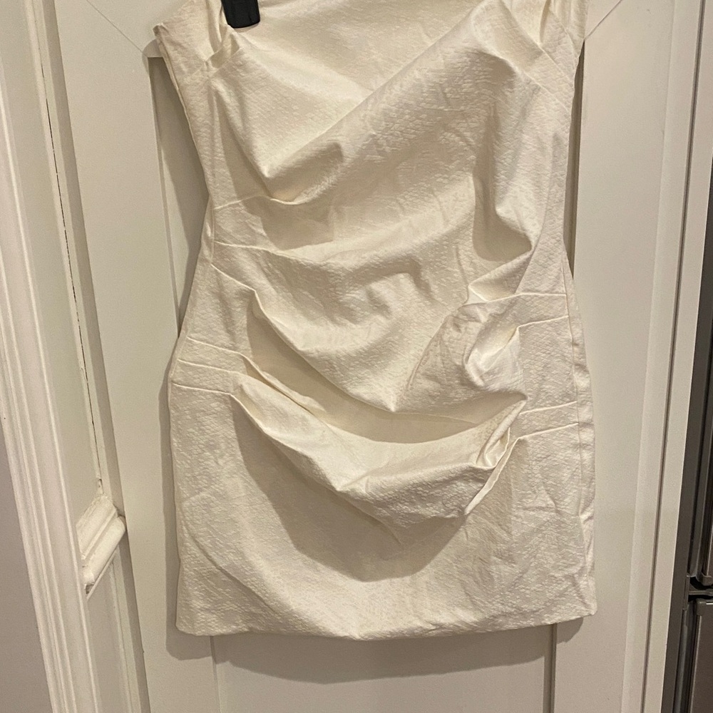 Vestique Textured Cream Mini Dress